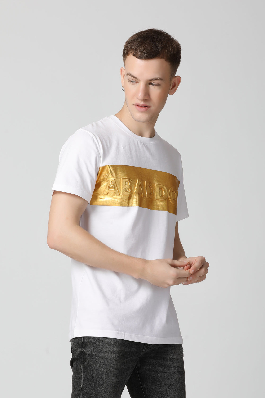 Luxurious 5D Emboss Gold Foil print T-Shirt