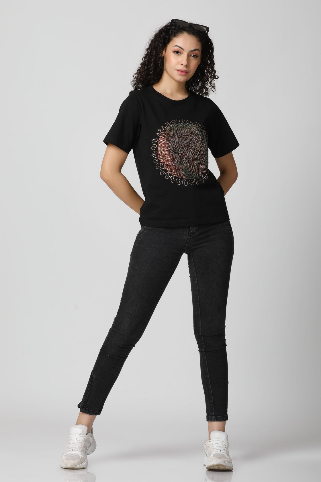 Signature Multi Color Crystal Diamond T-Shirt