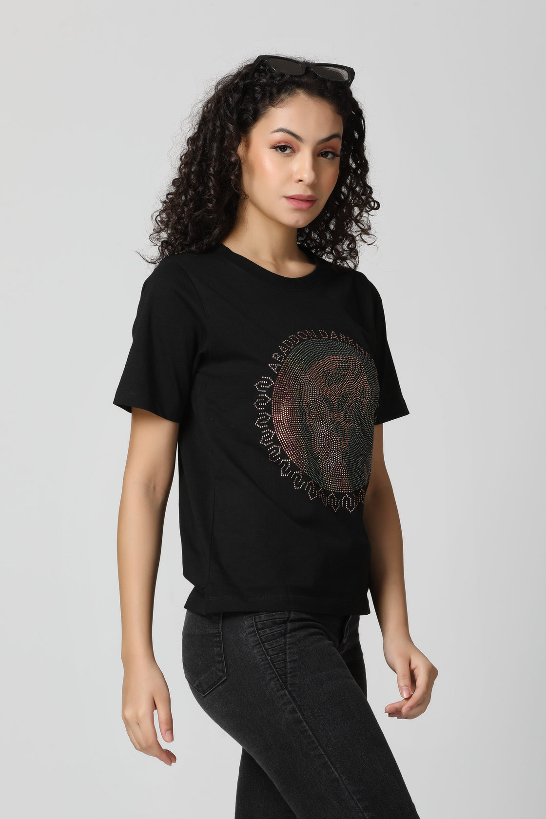 Signature Multi Color Crystal Diamond T-Shirt