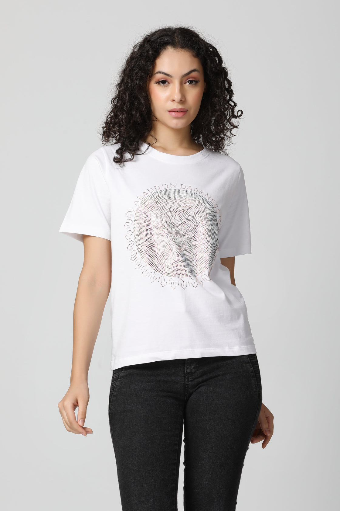 Signature Multi Color Crystal Diamond T-Shirt