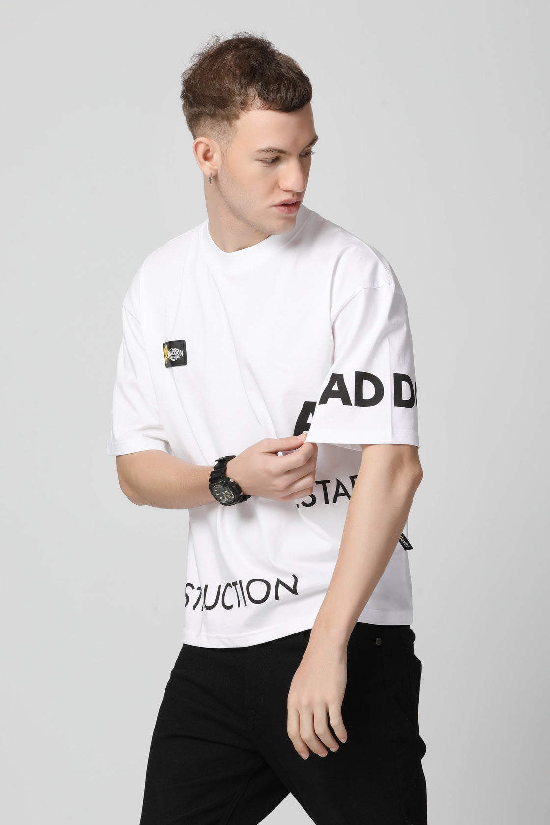 Place of Destruction Print Drop Shoulder T-Shirt