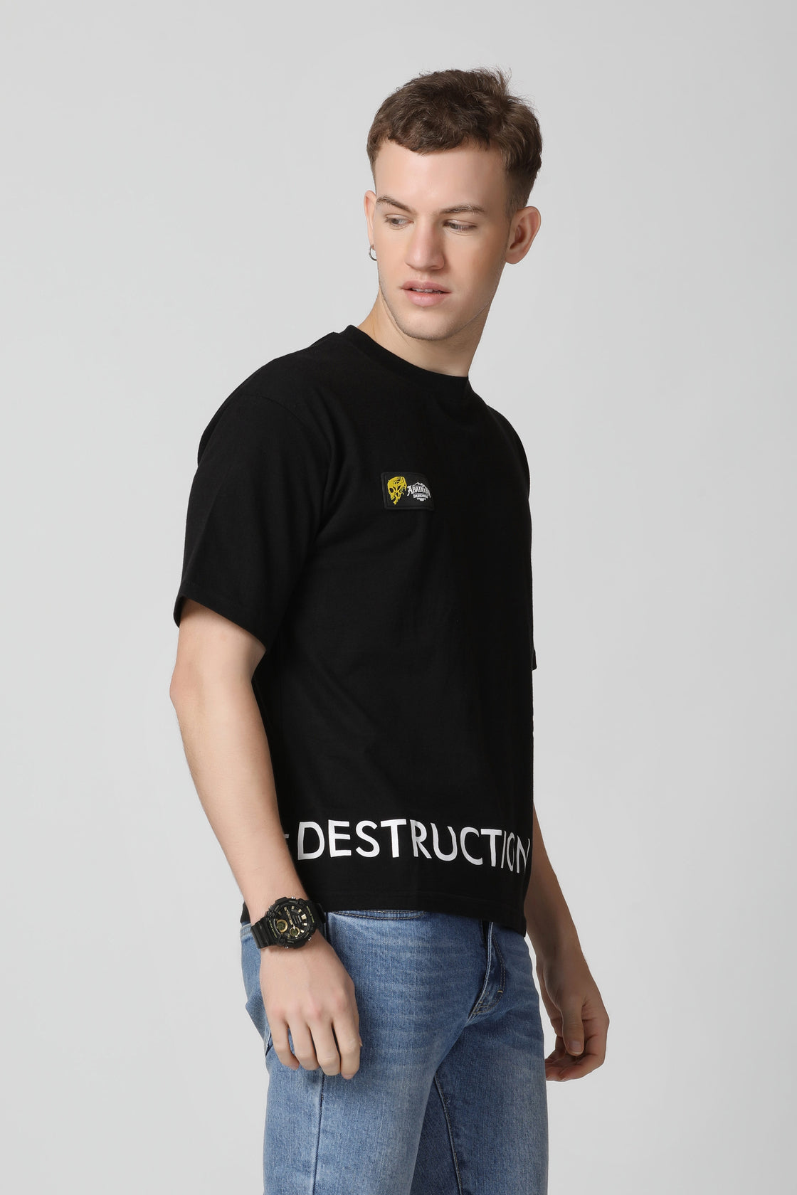 Place of Destruction Print Drop Shoulder T-Shirt