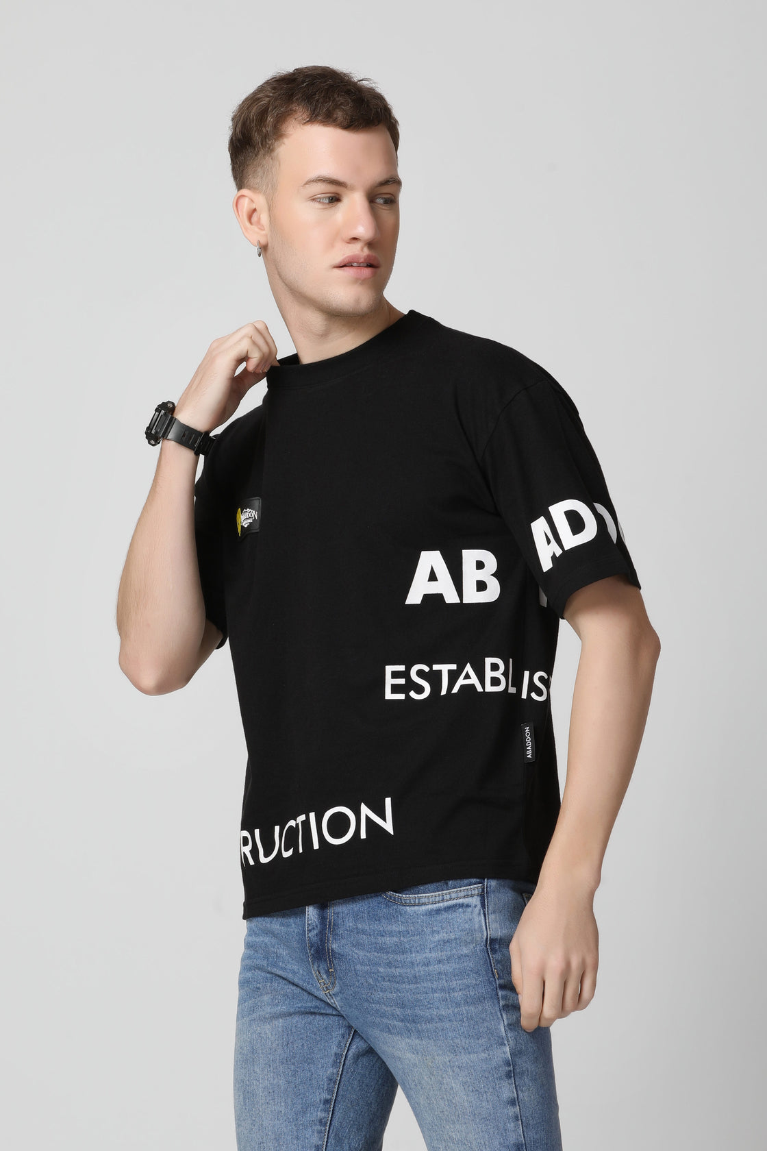 Place of Destruction Print Drop Shoulder T-Shirt