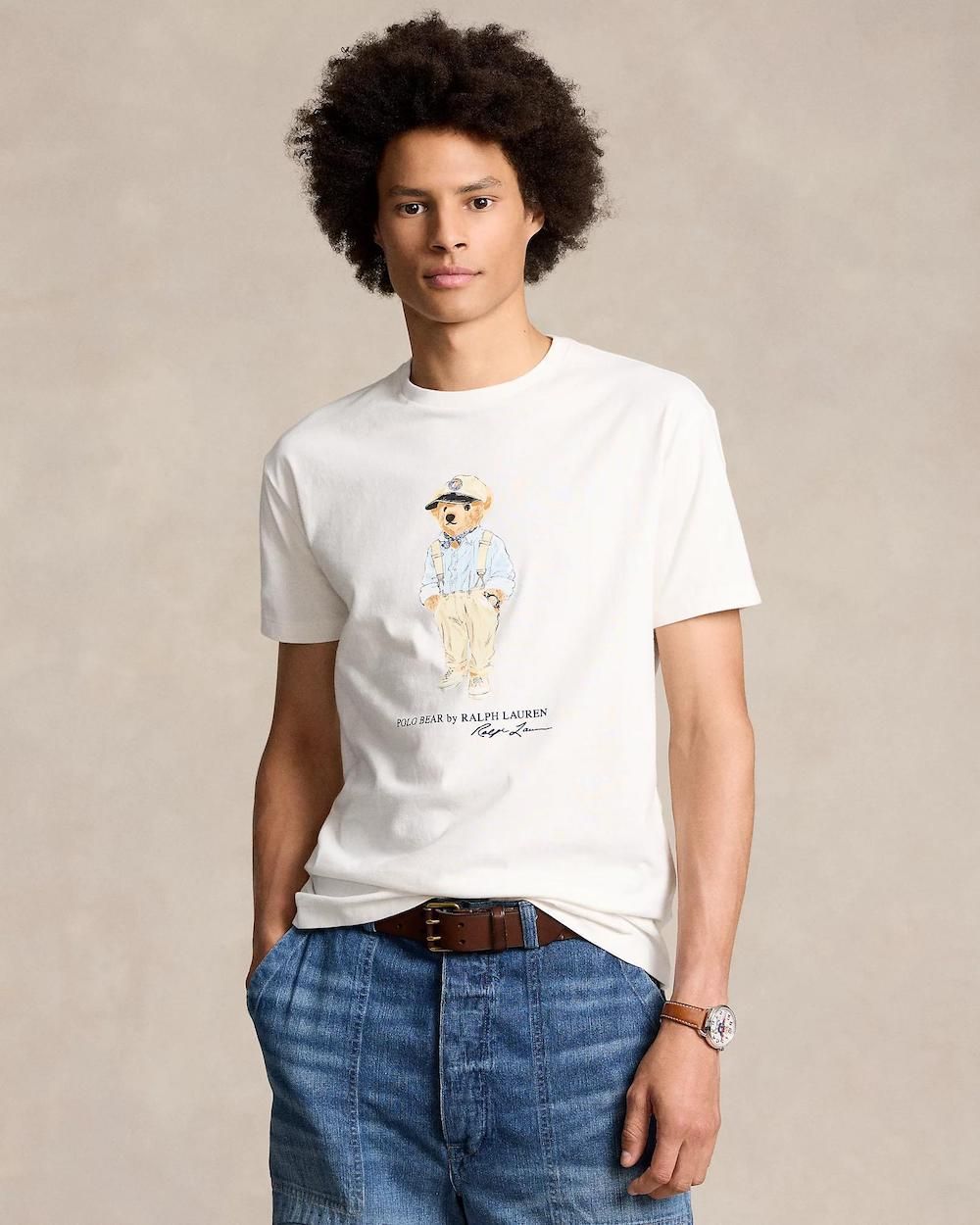 Teddy Tshirt White (blue shirt with cap)