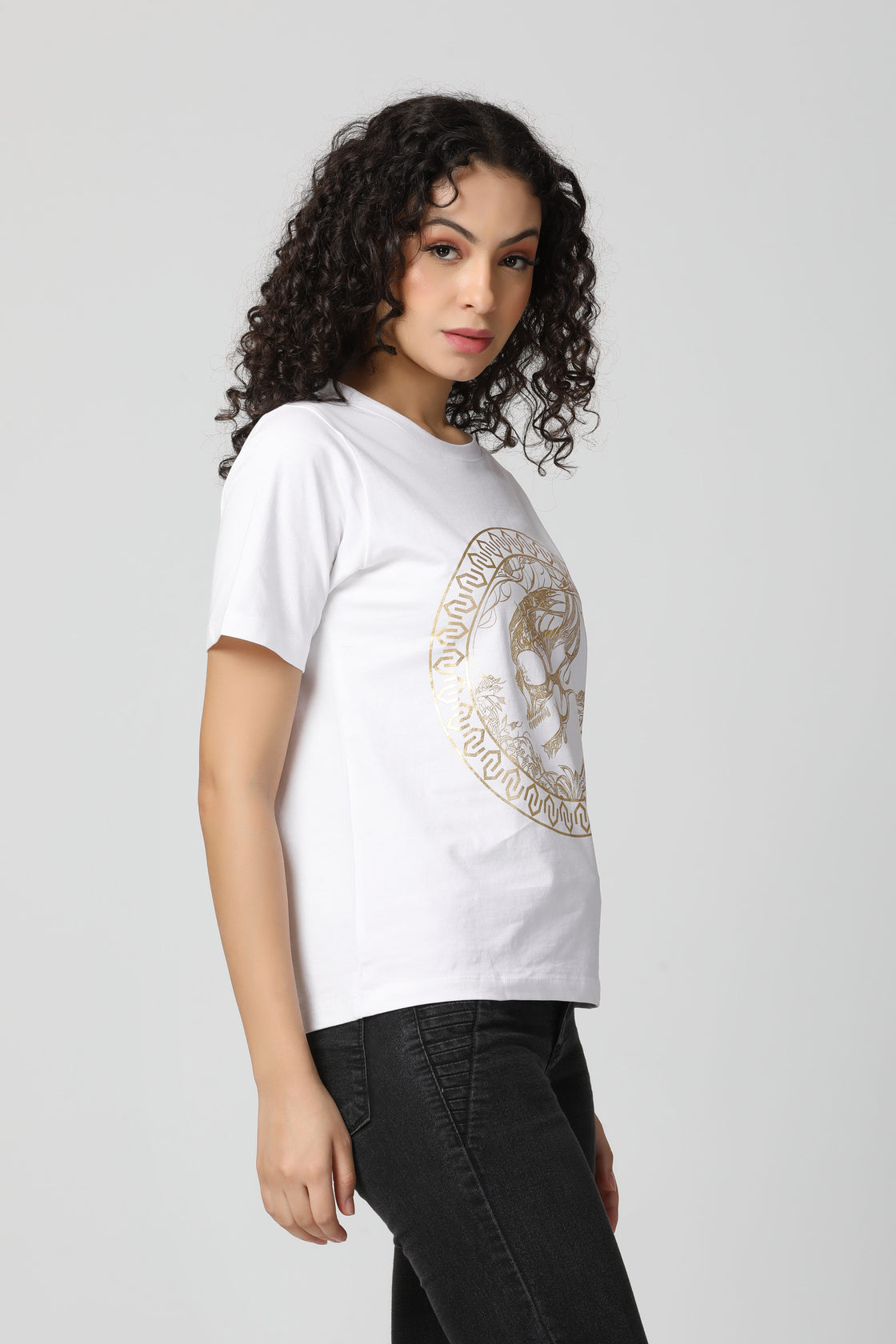 Metallic Gold Foil Signature Coin T-Shirt