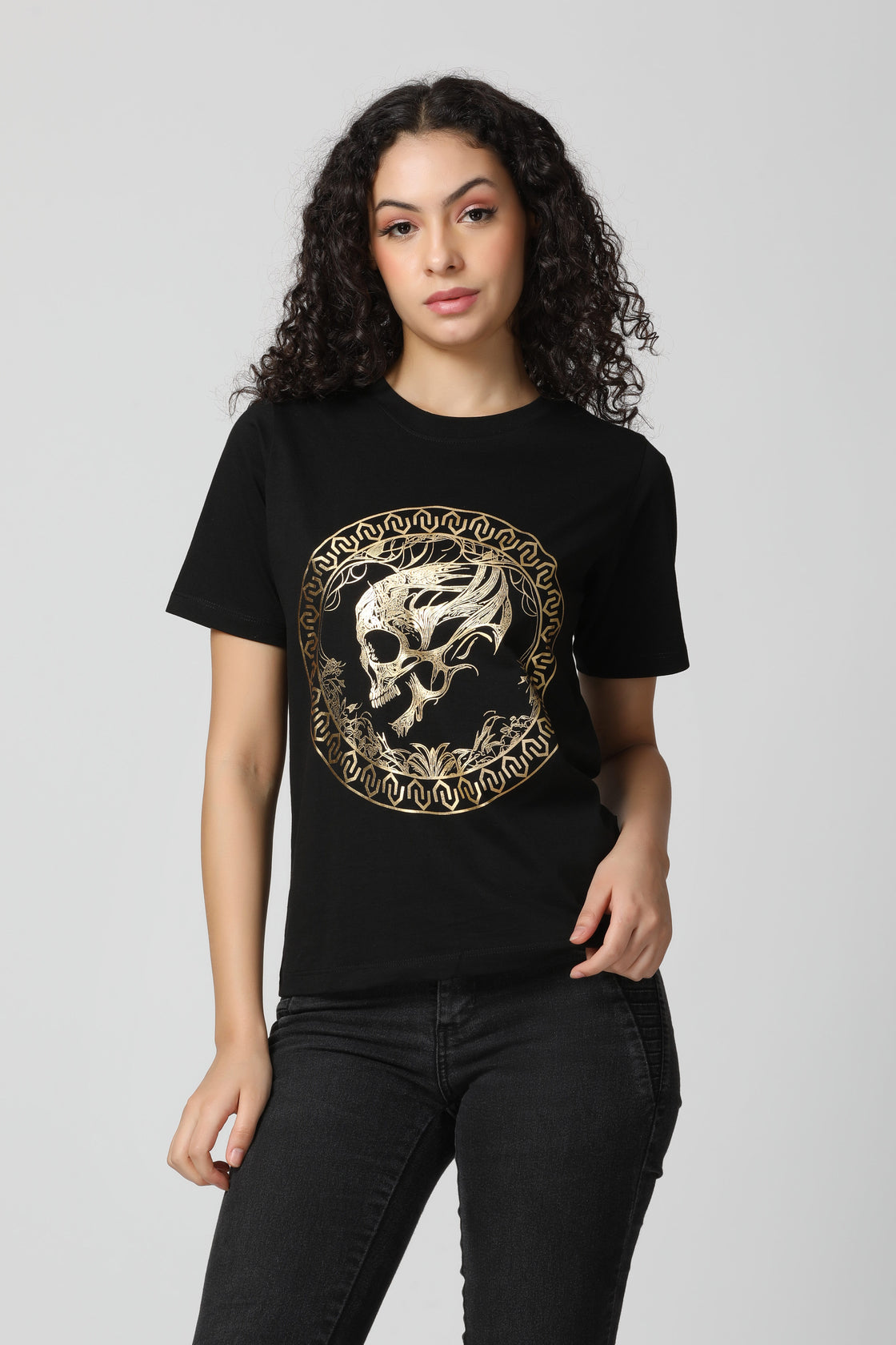 Metallic Gold Foil Signature Coin T-Shirt