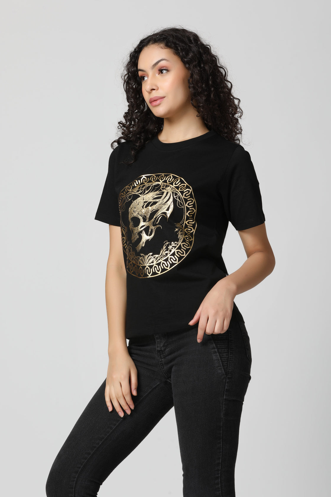 Metallic Gold Foil Signature Coin T-Shirt