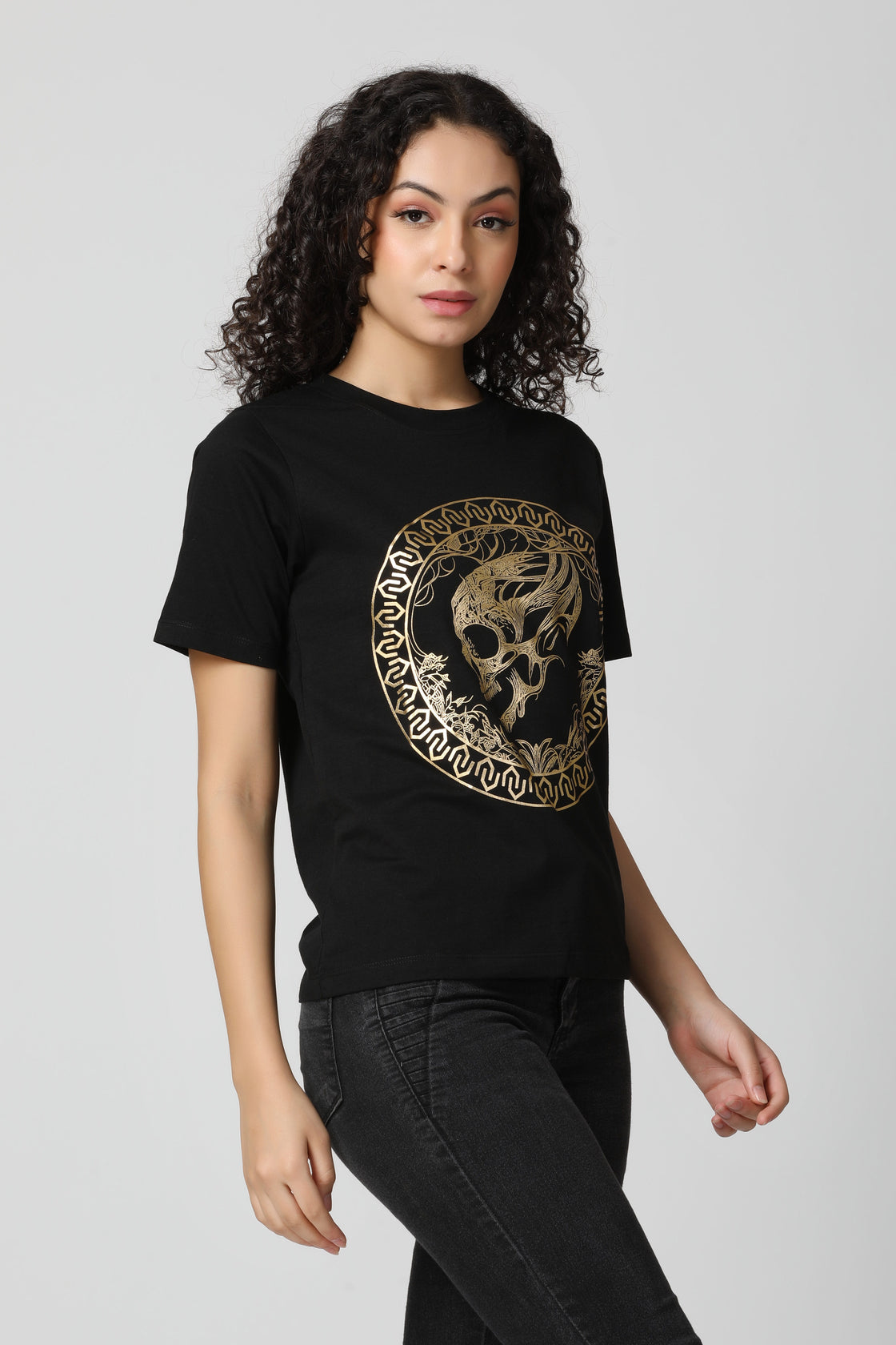 Metallic Gold Foil Signature Coin T-Shirt