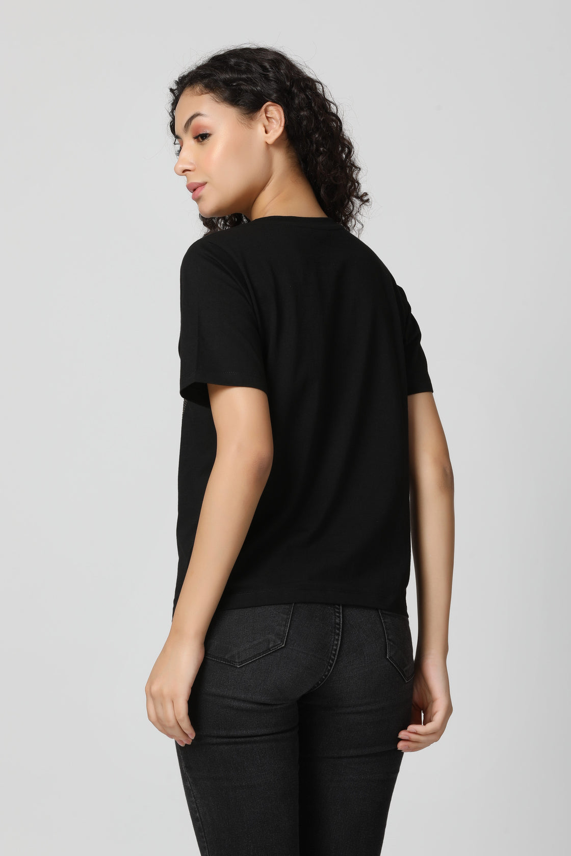 Classic Skull Multi Color Crystal Diamond T-Shirt
