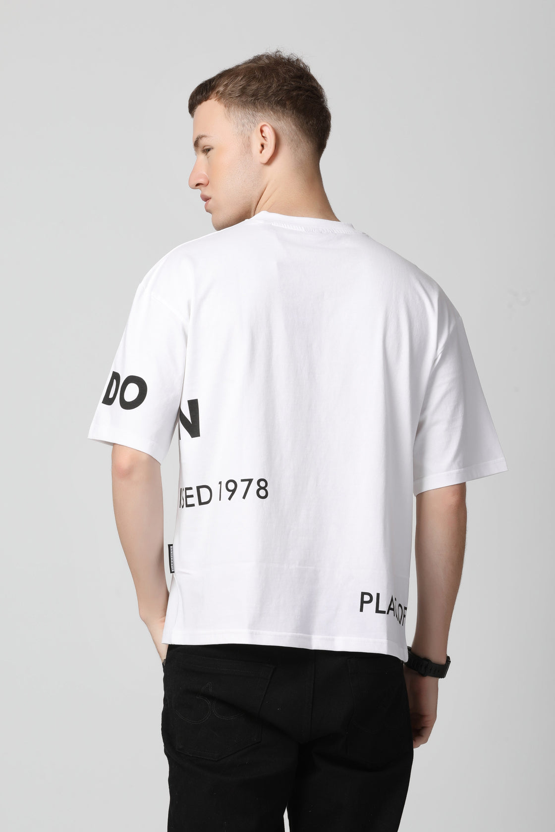 Place of Destruction Print Drop Shoulder T-Shirt