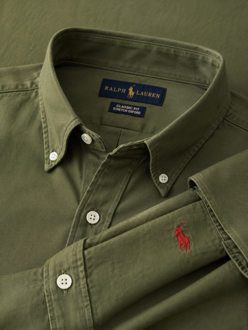 ABD Poplin Olive Green Shirt
