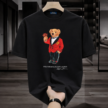 Teddy Tshirt Black (RED coat)