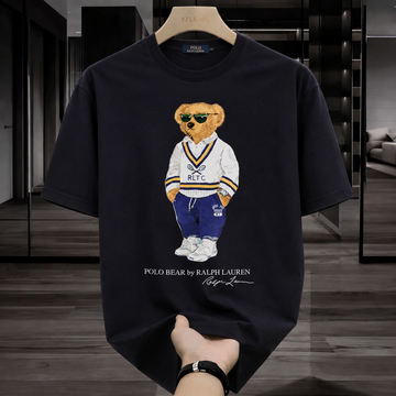 Teddy Tshirt Black (White Sweater)
