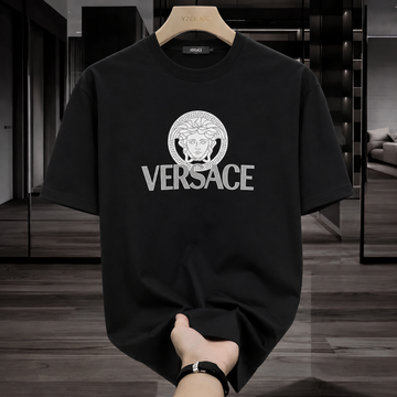 Versace Black Tshirt (White Print)