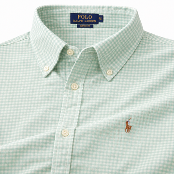 Green gingham checks