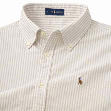 Cream Stripes oxford shirt