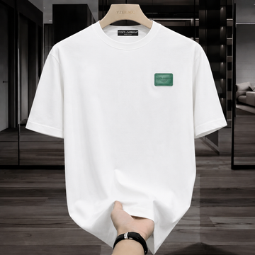 D&G White Tshirt (Green Leather Badge)