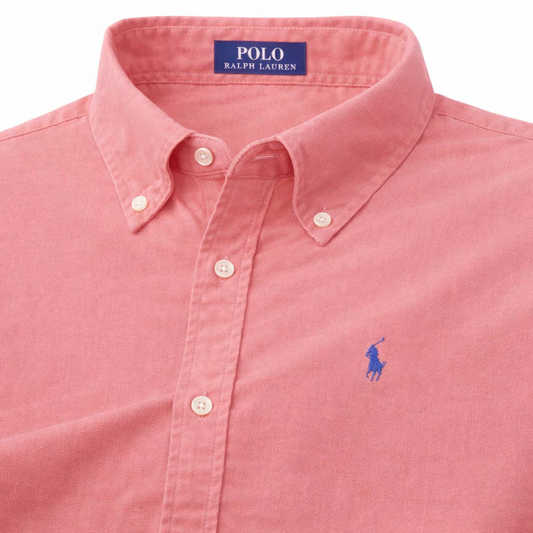 Tomato red Oxford Shirt Sky blue Logo