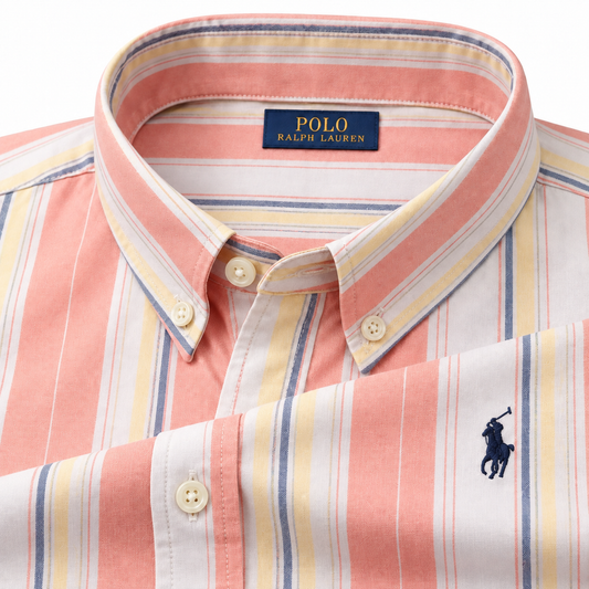 Orange stripes oxford shirt