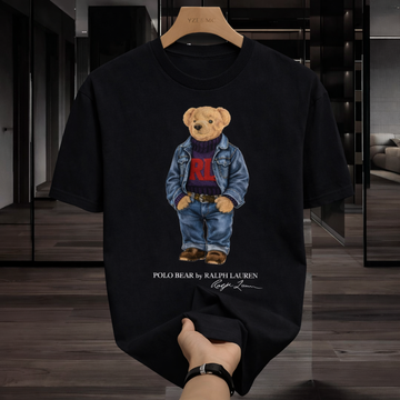 Teddy Tshirt Black (Blue Jacket)