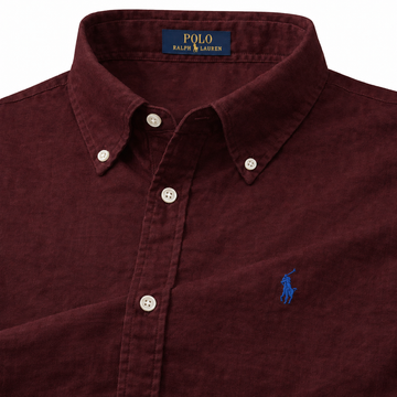 Wine Oxford Shirt Green Logo