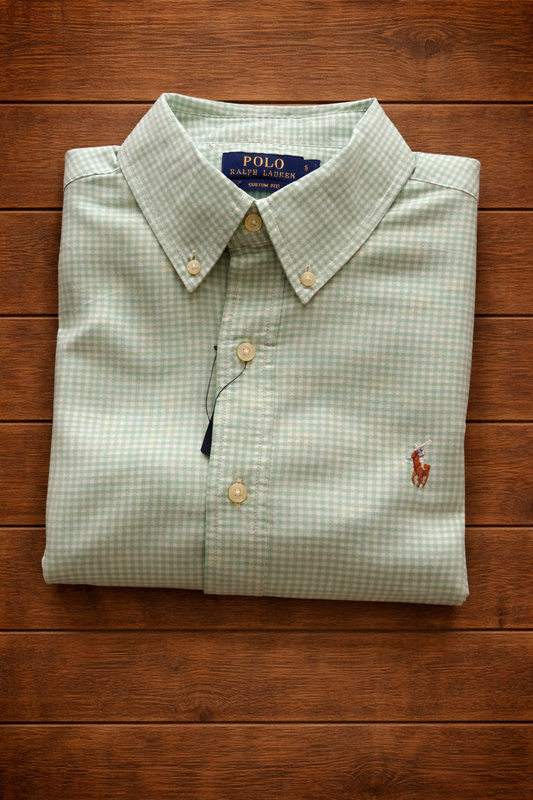 Green gingham checks