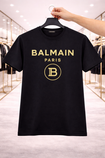Balmain Gold Tshirt Black (Supima Cotton)