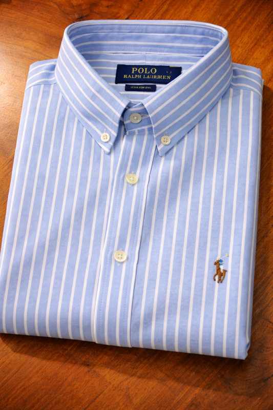 Blue stripes oxford shirt (big)