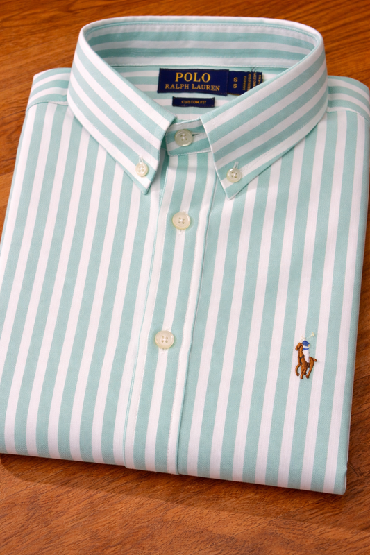 Green stripes oxford shirt (big)