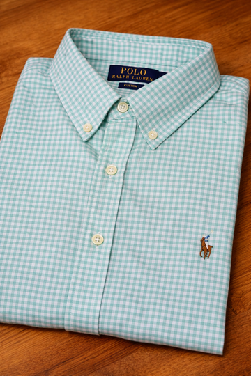 Green gingham checks