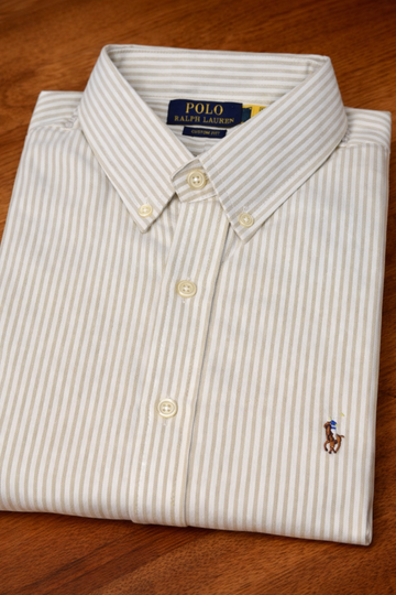 Cream Stripes oxford shirt