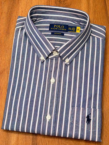 RL Shirt with pocket (Grey Stripes)