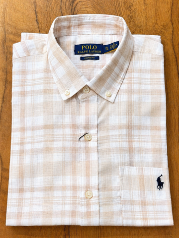RL Shirt Cream Checks (With Pocket)