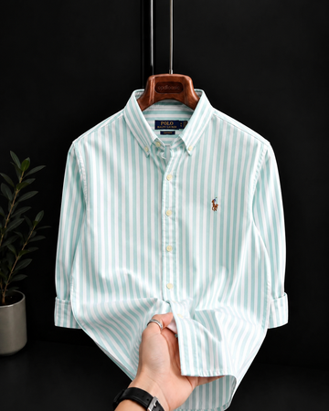 Green stripes oxford shirt (big)