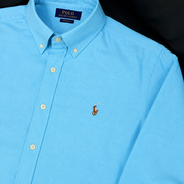 Aqua Blue Shirt Multi Logo