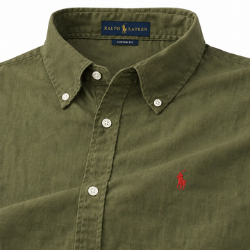 ABD Poplin Olive Green Shirt