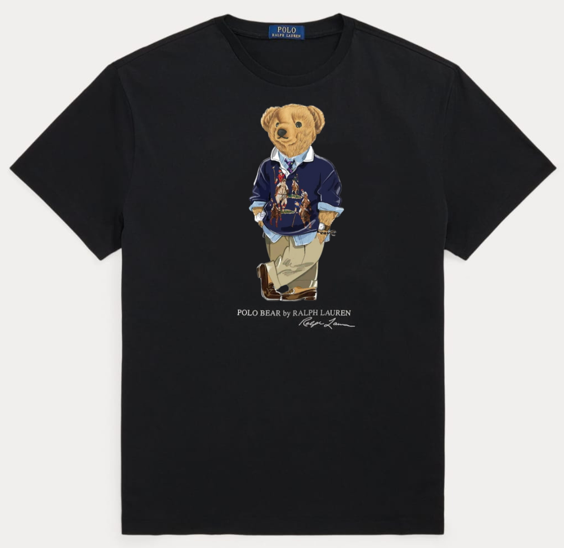 Teddy Tshirt Black (Blue Sweater)