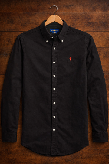 Black Oxford Shirt (Multi Logo)