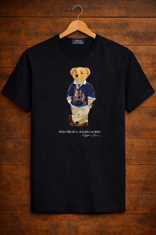 Teddy Tshirt Black (Blue Sweater)