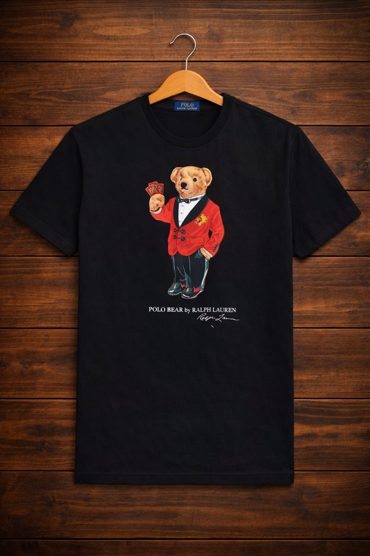 Teddy Tshirt Black (RED coat)